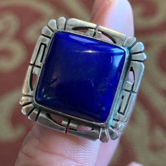 Navajo Jewelry - BOLD & BEAUTIFUL Lapis Lazuli Sterling Ring sz 8-9